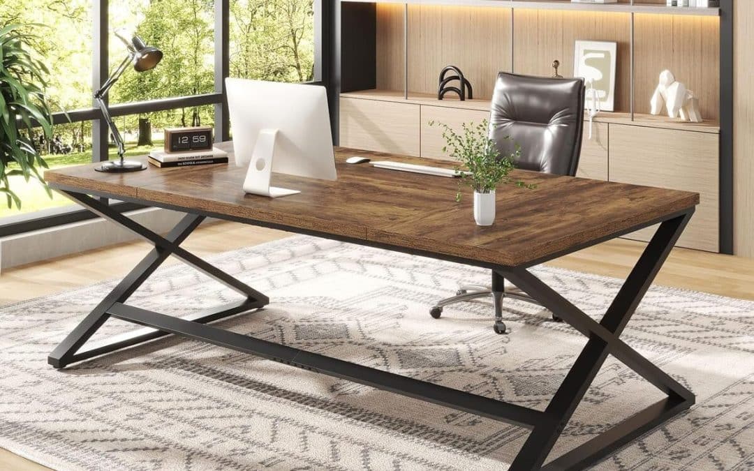 Test du bureau rustique extra long IBF pour deux personnes