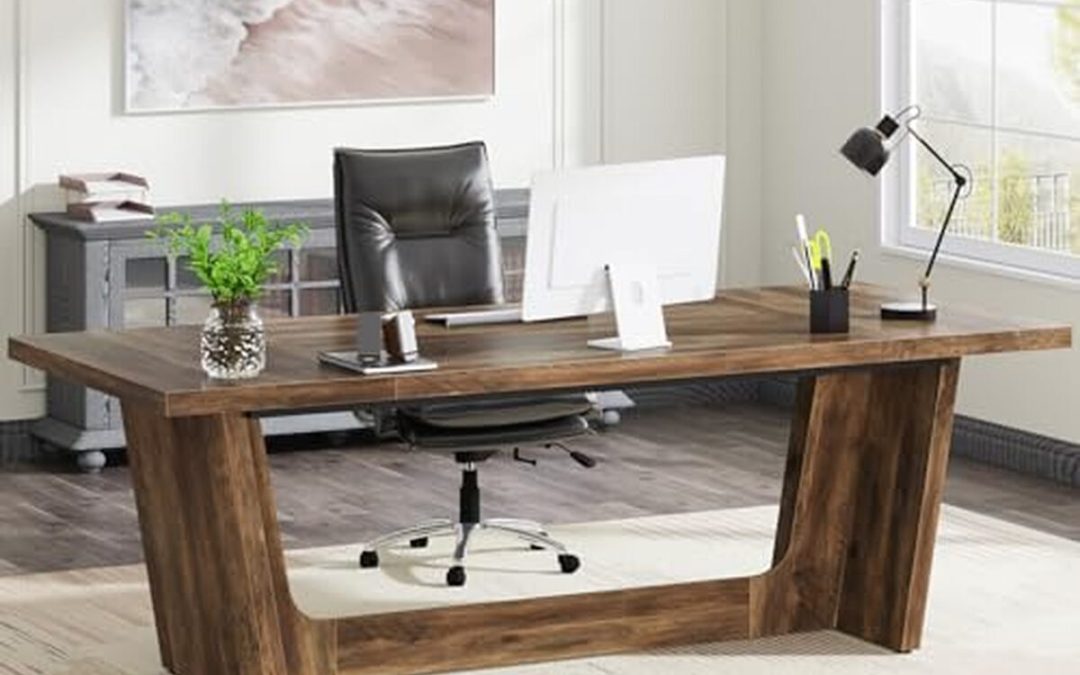 Test du bureau informatique Tribesigns 180 cm : espace et style rustique