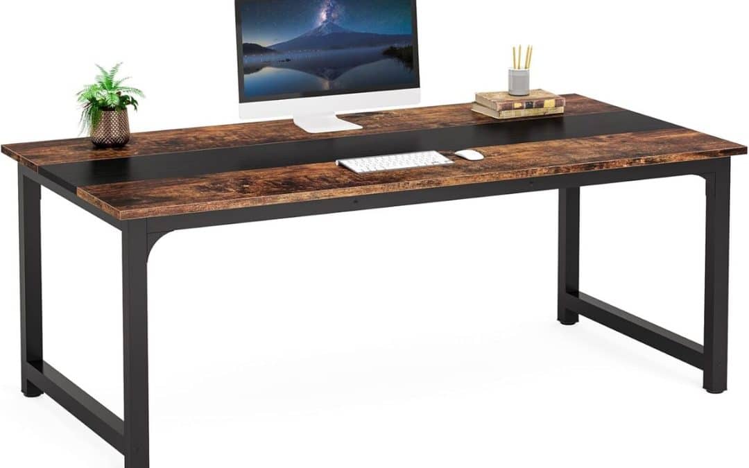 Test du bureau Tribesigns moderne : espace et style rustique/noir