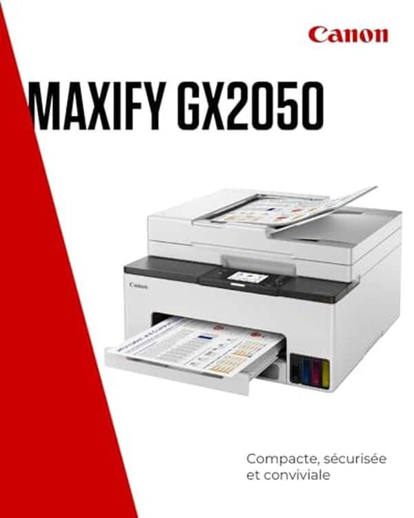 Découvrez notre test détaillé de l'imprimante Canon MAXIFY GX2050 et explorez ses atouts : polyvalence, connectivité et qualité d'impression exceptionnelle à un prix compétitif.