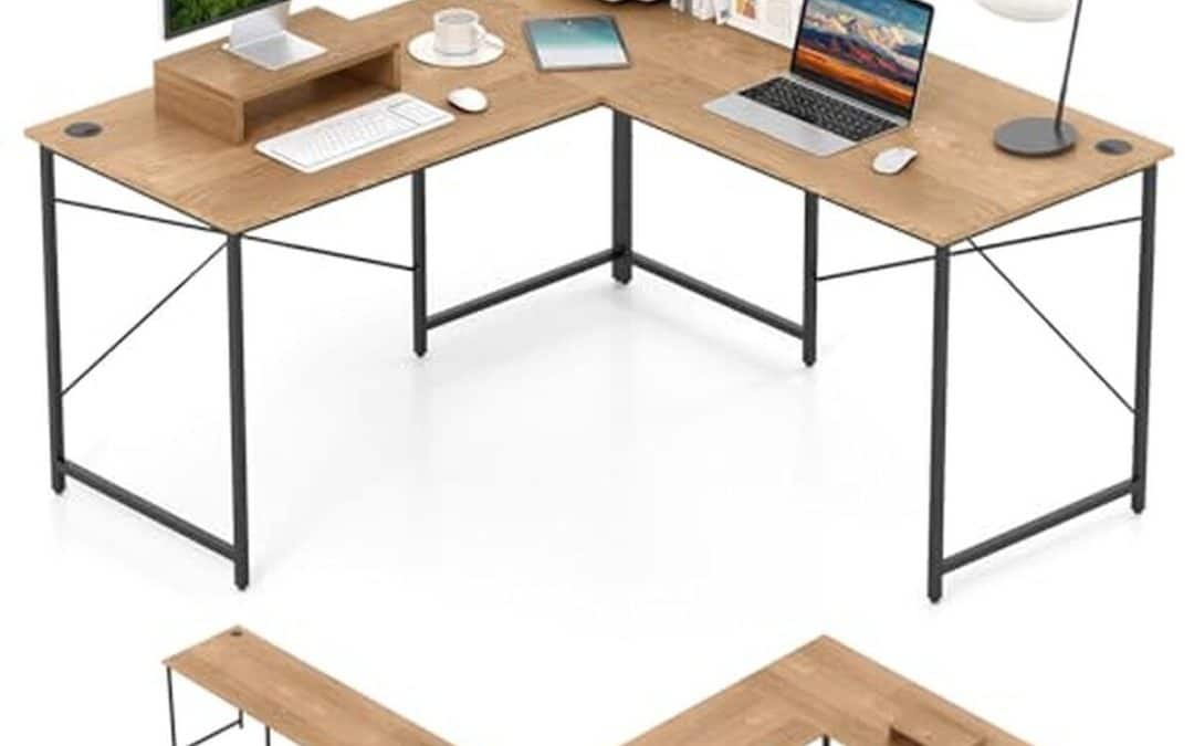 Test du bureau d'angle réversible Costway : poste de travail industriel innovant