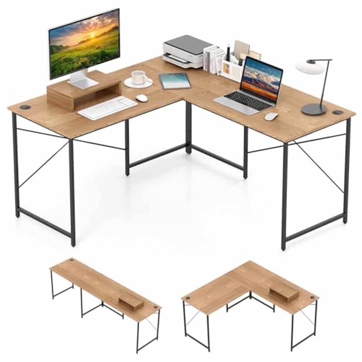 Test du bureau d'angle réversible Costway : poste de travail industriel innovant