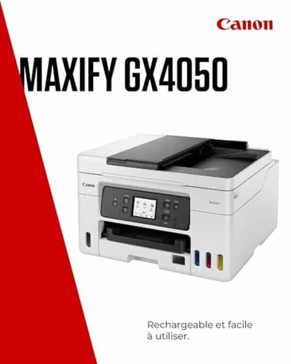 Découvrez notre test complet de l'imprimante Canon MAXIFY GX4050 : performance, qualité d'impression et fonctionnalités pour votre bureau à domicile. 