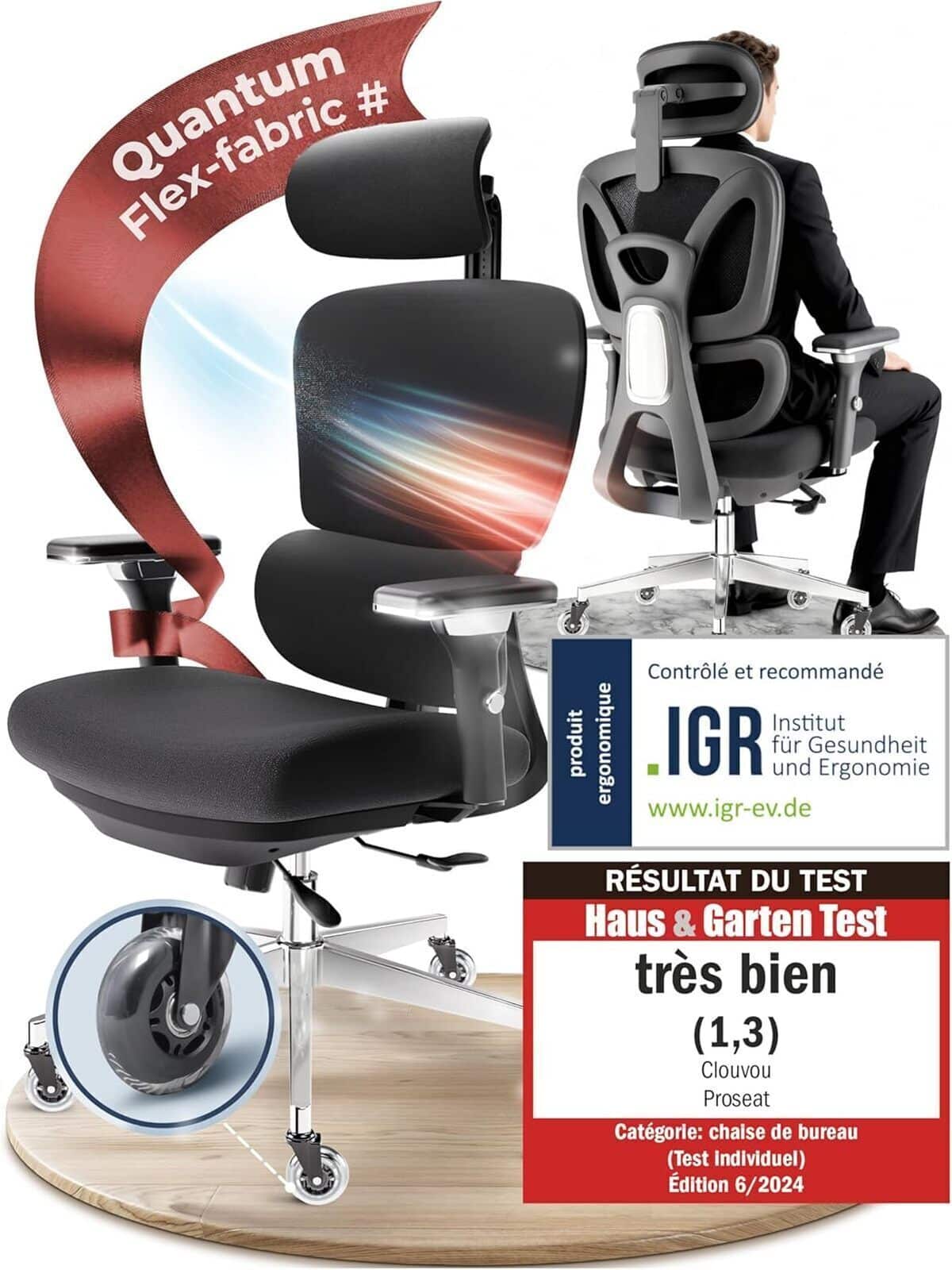 Test de la chaise de bureau ergonomique Clouvou ProSeat