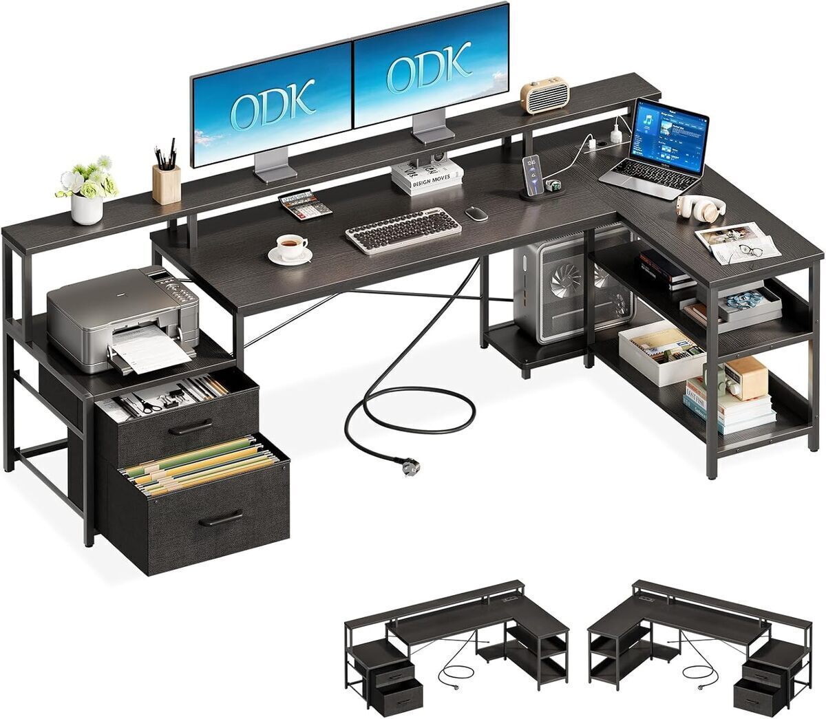 Test du bureau d'angle ODK avec LED et rangement